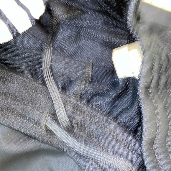 Adidas navy blue stripe athletic pants size large snap sides - Picture 6 of 6